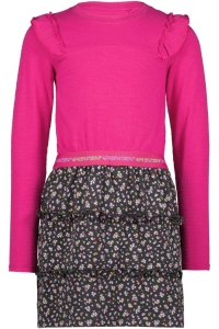 4President jurk Myla fuchsia red aop bloemenrok